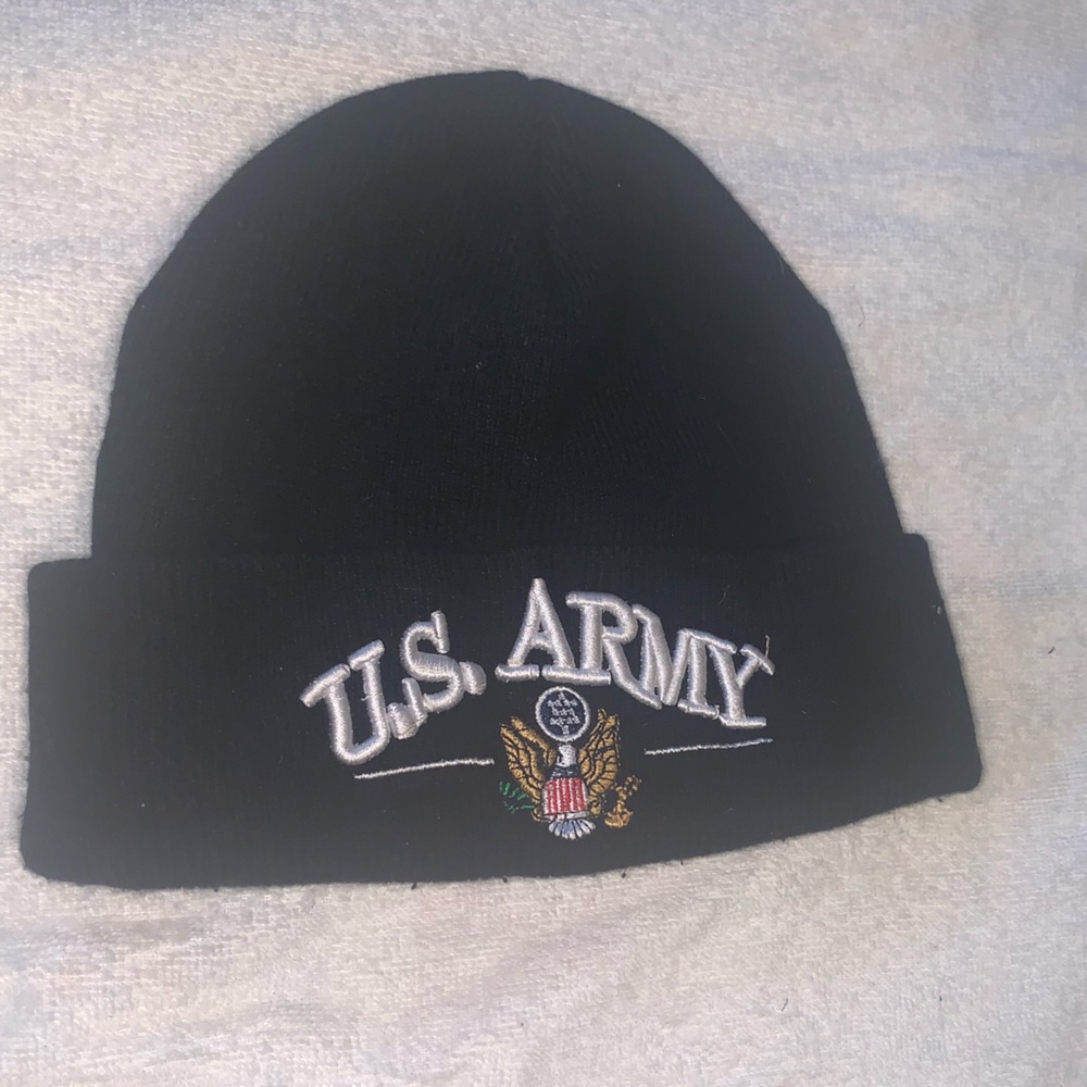U.S. Army Embroidered Black Knit Beanie